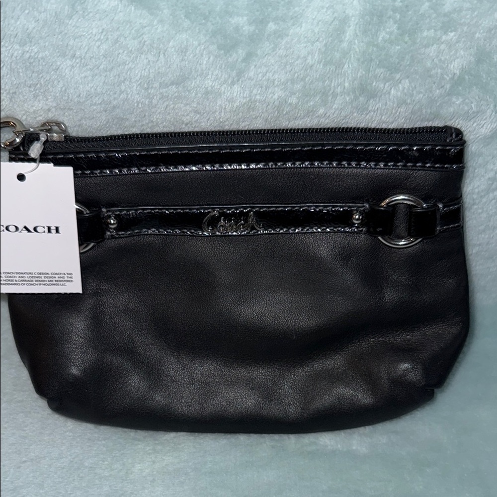 Coach Black Leather Wristlet